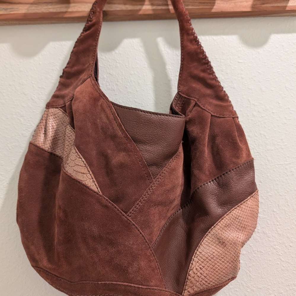Mixed leather/suede Lucky Brand Boho Handbag